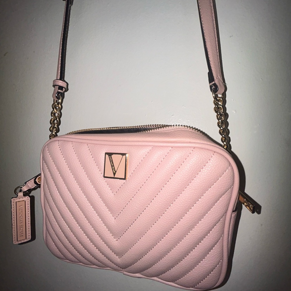 Victoria's Secret Pink Chevron Quilted Crossbody Bag